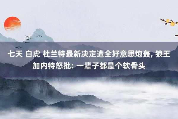 七天 白虎 杜兰特最新决定遭全好意思炮轰， 狼王加内特怒批: 一辈子都是个软骨头
