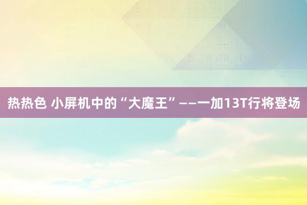 热热色 小屏机中的“大魔王”——一加13T行将登场
